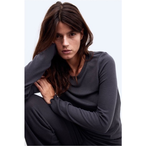 Dark Gray Pajama Top and Pants - Picture 4 of 6